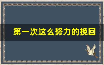 第一次这么努力的挽回一个人_挽回第一次见面 朋友式